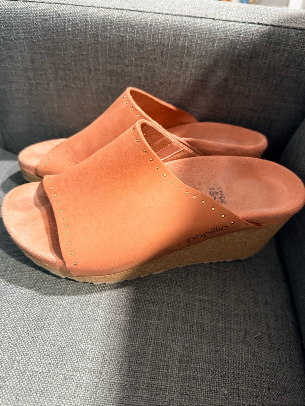 Papillio Birkenstock wedge leather sandals sz 37 7